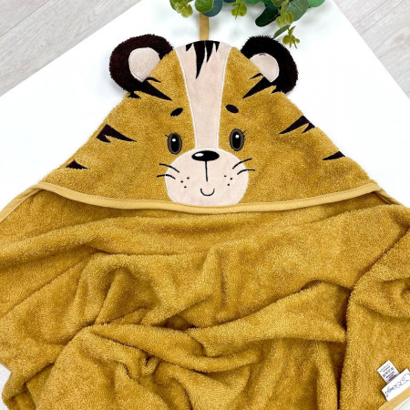 Полотенце-уголок Тигр - для купания, 100х80 см