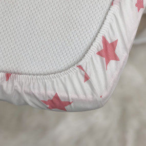 Простирадло на гумці "Зірка" пудра на білому (поплін) 60х120см 2