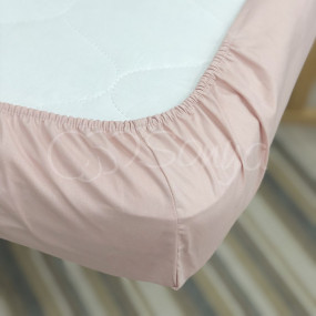 Простынь на резинке тёмная пудра (поплин) 60х120см 2