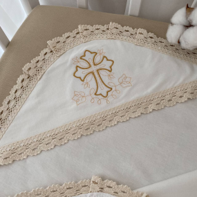 Крижма "Чарівний янгол-1" молочна (інтерлок) 100х100 см 2