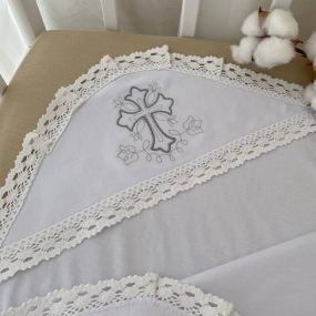 Крижма "Чарівний янгол-1" біл. (інтерлок) 75х100 см 2