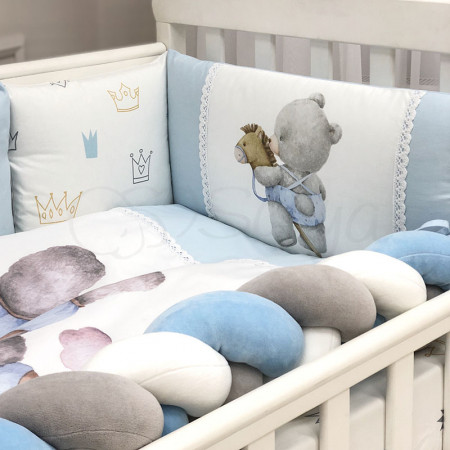 Комплект "Дитячі іграшки" - блакитний (6 предметів) ліжко