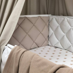 Бортики стегані - капучіно/білий (на 4 сторони) ліжко стандарт 2