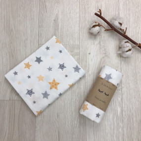 Пеленка Stars жёлт. фланель (100х80 см) 2