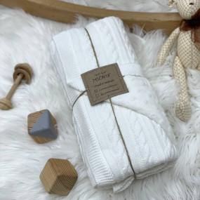 Плед Коси-Wellsoft білий (в'язка утеплена) 100х80 см 2