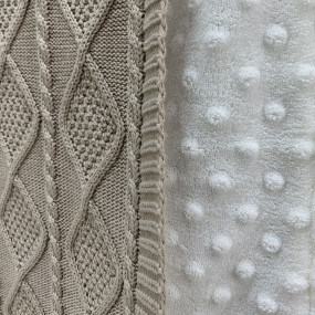 Плед Ромб/Коса-Wellsoft кава (в'язка утеплена) 100х80 см 2