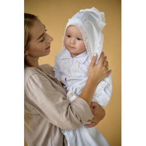 Крижма "Ніжність янголів" біла махра, 80 на 90 см 2