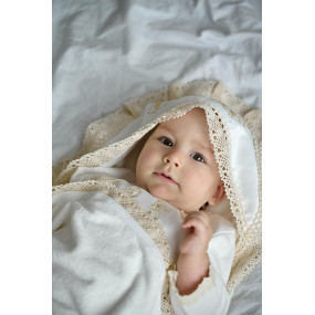 Крижма "Ніжність янголів" молочна махра, 80 на 90 см 2