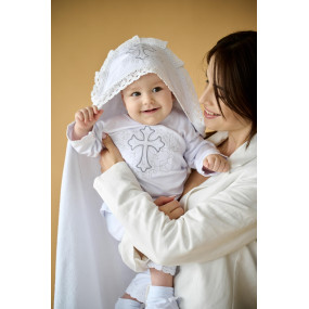 Крижма "Чарівний янгол М" біла махра, 75 на 100 см 2