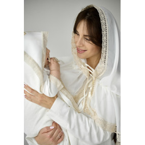 Палантин "Натхнення" дорослий (шифон), молочний 80х120 см 2