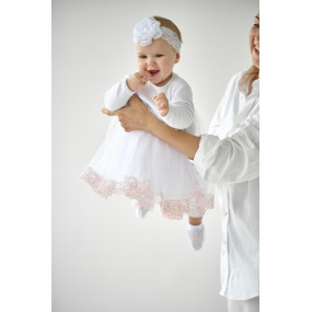 Костюм "Чарівна Світлинка" д.р. білий/пудра (туніка, лосини) 2