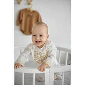 Костюм "Янгол В" д.р. для хрещення хлопчика, молочний (велюр) 2