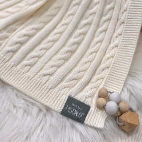 Плед Коси молочний (в'язка) 100х80 см 2