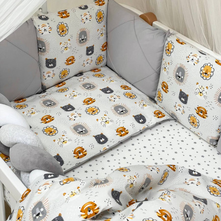 Комплект Мордашки серые - Happy night (6 предметов) кровать