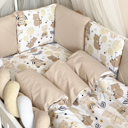 Комплект Ведмідь з кульками - Щаслива ніч (6 предметів) ліжко