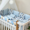 Комплект Мордашки голубые - Happy night (6 предметов) кровать