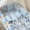 Комплект Мордашки блакитні - Happy night (6 предметів) ліжко