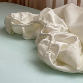 Простирадло на гумці "Premium" молоко (сатин) 60х120см 2