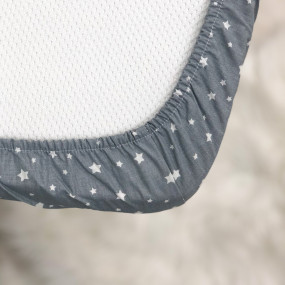 Простирадло на гумці "Зірки" графіт (поплін) 60х120см 2