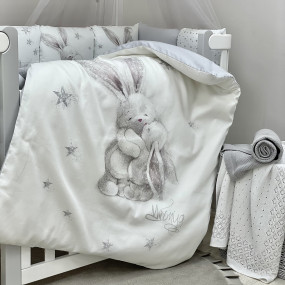 Постільний комплект "Magic" - Зайчик срібло (6 предметів) ліжко 2