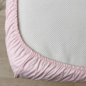 Простирадло на гумці рожеве (поплін) 60х120см 2