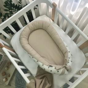 Кокон "Сердца" серо-беж. Baby Design 2