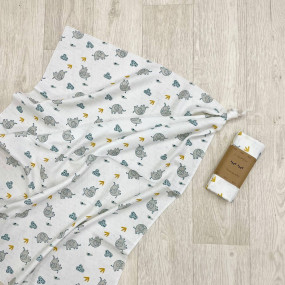 Пелюшка Слоники м'ята муслін, 100х75 см 2