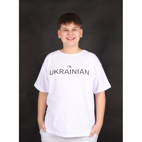 Футболка UKRAINIAN біла JP (унісекс)