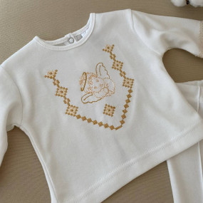 Костюм "Маленький янгол" д.р. для хрещення хлопчика, молочний 2