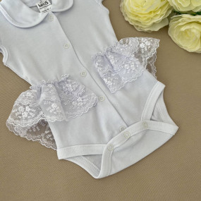 Боді урочистий "Ажурчик" білий (інтерлок) 2