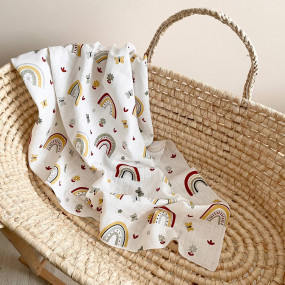 Пелюшка Радуги метелики теракот муслін, 100х75 см 2