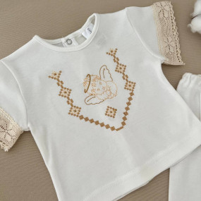 Костюм "Маленький янгол" к.р. для хрещення хлопчика, молочний 2