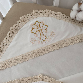 Крижма "Чарівний янгол-1" молочна (інтерлок) 75х80 см 2