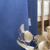 Плед-конверт синий (со съёмным одеялом) жатка/вафля, 100х80 см