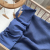 Плед-конверт синій (зі знімною ковдрою) жатка/вафля, 100х80 см