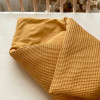 Плед-конверт горчица (со съёмным одеялом) жатка/вафля, 100х80 см