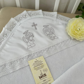 Крижма "Аріна М" біла махра, 75 на 100 см 2