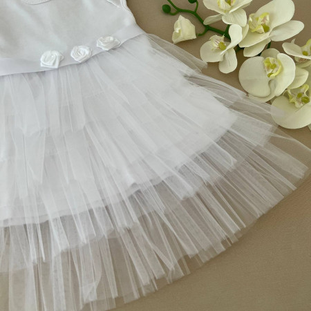 Платье для фотосессии "Нежность" кор. рукав (белый интерлок