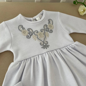 Костюм "Світлинка" білий/срібло (туніка, лосини, пов`язка 2