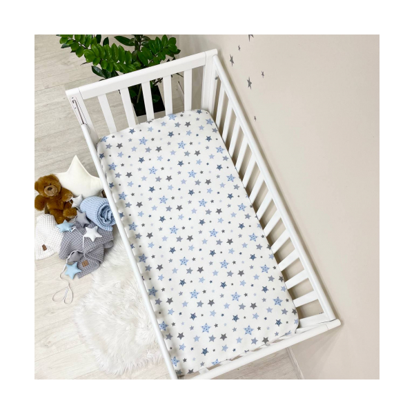 Простынь фланель "Stars" гол. (на резинке) 60х120см