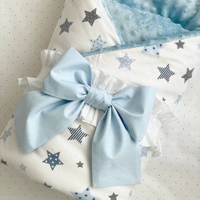 Плед-конверт STARS сіро-блакитний зі знімною ковдрою (з 2