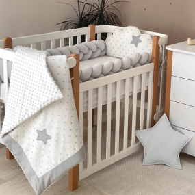 Плед-конверт Хмаринки сірий (з окремою ковдрою) поплін/minky 2