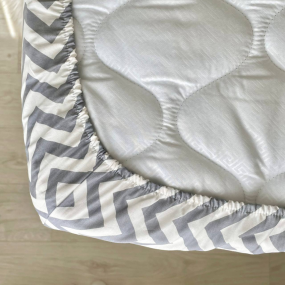 Простирадло на гумці "Зігзаг" сірий (поплін) 60х120см 2