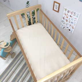 Простынь на резинке беж (поплин) 60х120см