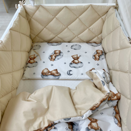 Постільний комплект Тедді беж "Baby Mix" (6 предметів) ліжко