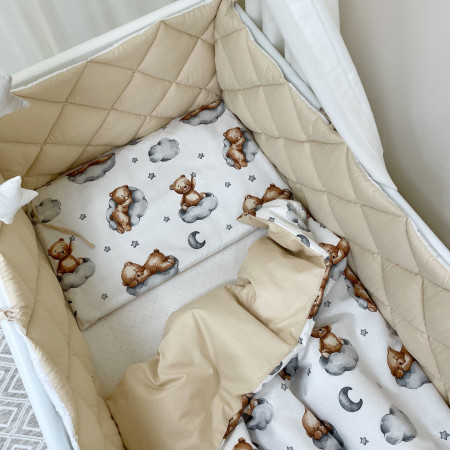Постельный комплект Тедди беж "Baby Mix" (6 предметов) кровать