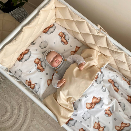 Постільний комплект Тедді беж "Baby Mix" (6 предметів) ліжко