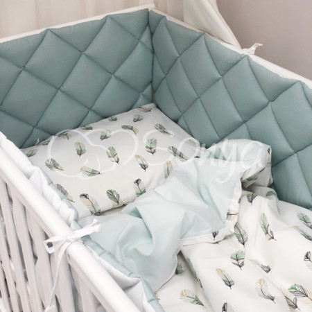 Постельный комплект Перо мята "Baby Mix" (6 предметов) кровать