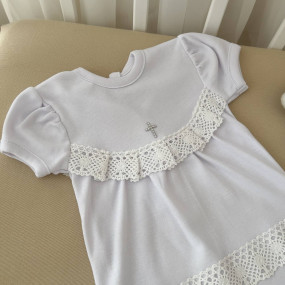 Сорочка "Натхнення" к.р. біла (інтерлок) хрестильна для дівчат 2