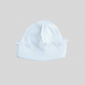 Шапочка 6109 біла зростаюча (зовнішні шви), ажурна бавовна 2